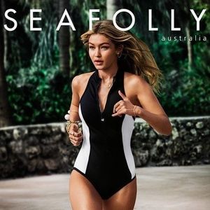 BNWT SEAFOLLY BLACK & WHITE SURFER MAILLOT